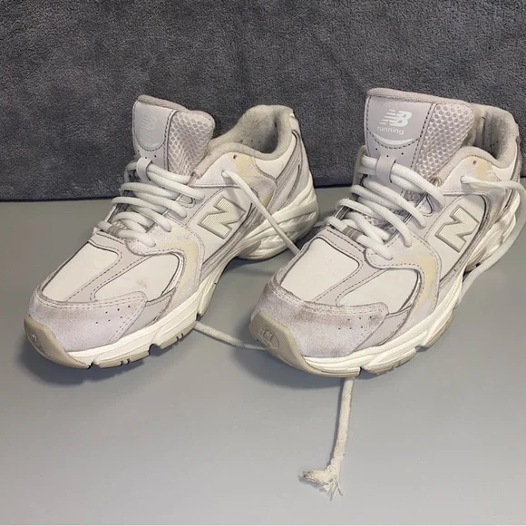 New Balance 530 Sneakers Men’s Size 5.5 White Gray - Picture 4 of 13